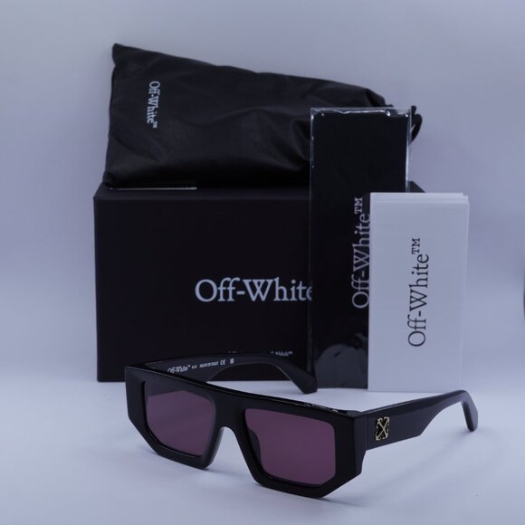 Off-White OERI13F VANCOUVER 1028 Geometric Sunglasses – Black/Burgundy - Picture 5 of 12